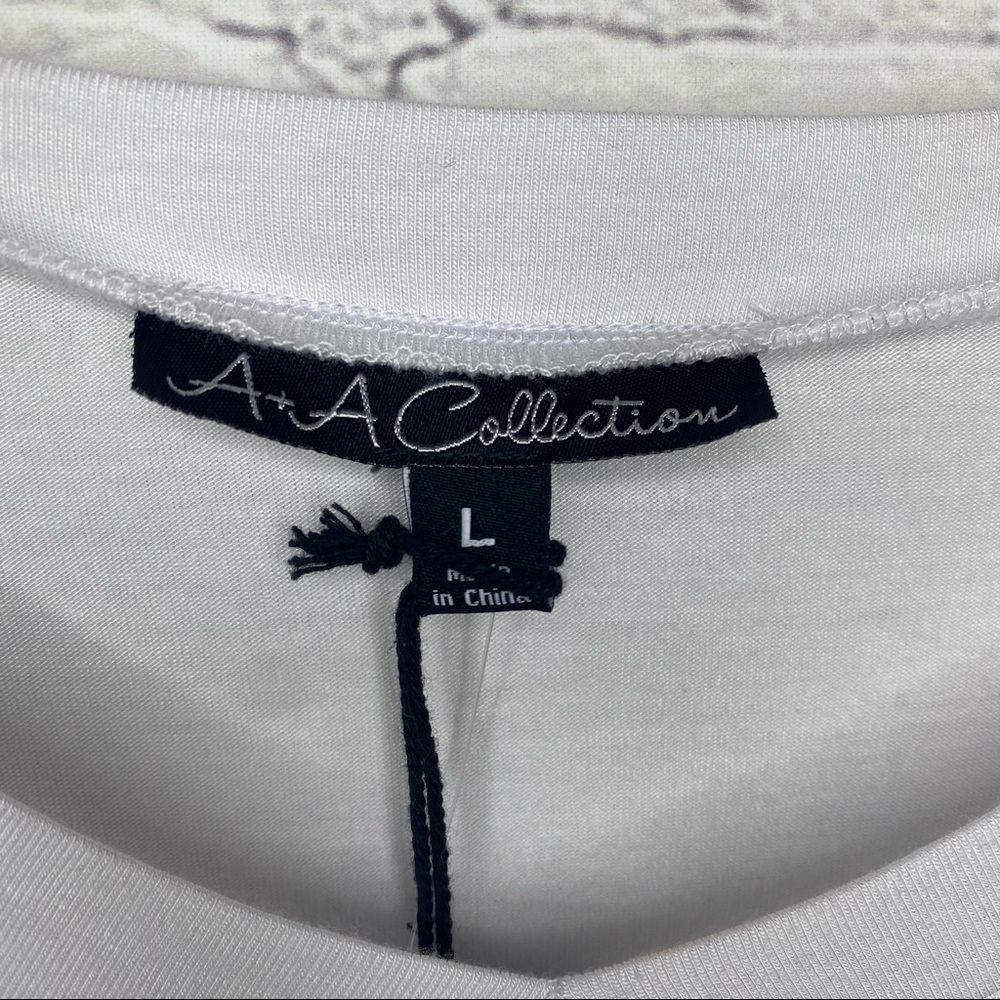 A+A Collection V neck Grommet Sleeve T-shirt - Picture 8 of 8
